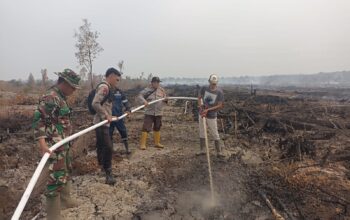 Polsek Tungkal Ilir Ground Check Hotspot di Teluk Tenggulang, Situasi Terkendali