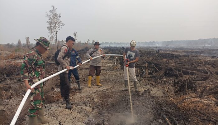 Polsek Tungkal Ilir Ground Check Hotspot di Teluk Tenggulang, Situasi Terkendali