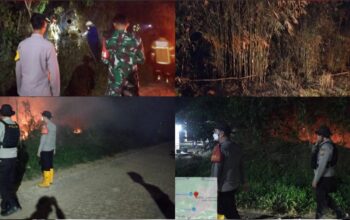 Respons Cepat, Polisi Padamkan Kebakaran Lahan di Talang Buluh