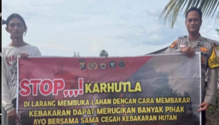 Polsek Banyuasin II Sosialisasikan Pencegahan Karhutla di Desa Muara Sungsang